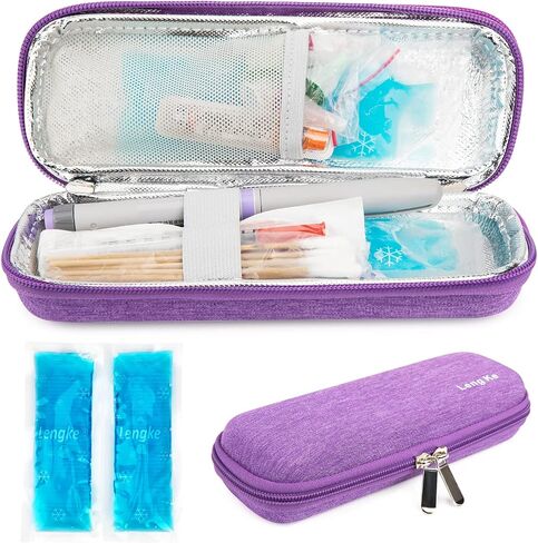 YOUSHARES Portable Insulin Cooler Travel Case - TSA Approved Diabetic Medication Cooling Bag, EVA Insulated Organizer for Epi Pens, Refrigerated Diabetes Supplies Carrying Storage Kit with 2 Ice Pack in Saudi Arabia