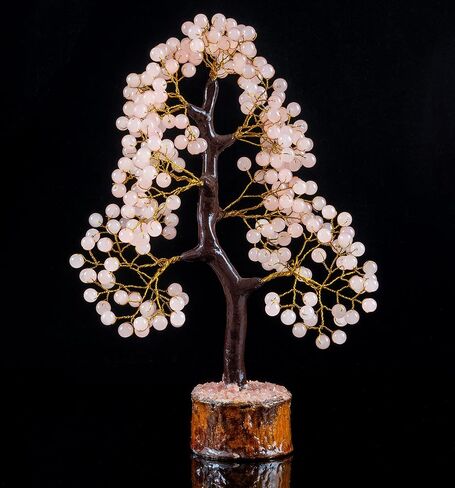 Valentines Gifts for her Rose Quartz Tree - Gemstone Tree - Artificial Tree - Round Pearl Beads - Crystal Tree of Life - Feng Shui Decor - Crystal Gift - Pink Quartz - Home Decoration - Chakra Decor in Saudi Arabia