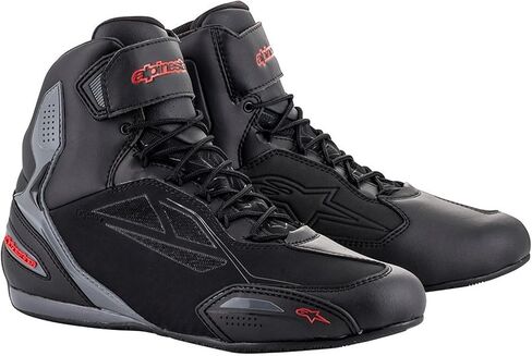 حذاء Alpinestars رجالي Faster-3 Drystar للدراجات النارية، أسود/رمادي/أحمر، 12.5 in Saudi Arabia