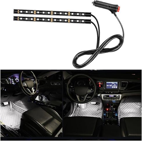 Mandark Car LED Strip Light, 24 LEDs Vehicle RGB Neon Interior Atmosphere Lamp, 12V USB Port Auto Decor Under Dash Ambient Night Light Strip Accessories, Universal for SUV, Sedan, Truck (Red) in Saudi Arabia