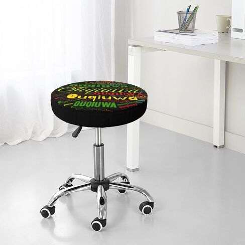 Ouqiuwa Turquoise Blue Bar Stool Covers Round, Washable Chair Seat Slipcover 12 Inch in Saudi Arabia