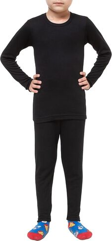 Boys Cold Weather Fleece-Lined Thermal Underwear 2-Piece Set in Saudi Arabia