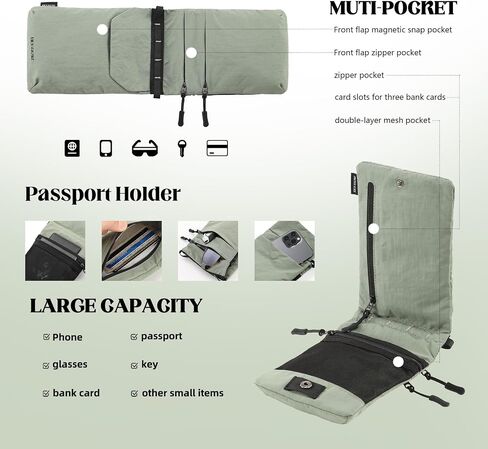 Travel Passport Holder Small Crossbody Bag RFID Organizer Case Easy to Conceal Travel Pouch for Daily Use & Outdoor Activities (Green) in Saudi Arabia