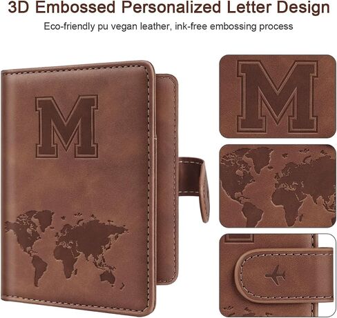Passport Holder Cover Initail Letter A-Z Travel Wallet 12D Embossed Design RFID Blocking Card Holder Personalized Gift Passport Cover Wallet, Passport Book Holders for Women and Girls, Pink-K in Saudi Arabia