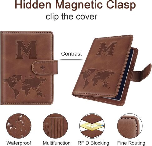 Passport Holder Cover Initail Letter A-Z Travel Wallet 12D Embossed Design RFID Blocking Card Holder Personalized Gift Passport Cover Wallet, Passport Book Holders for Women and Girls, Pink-K in Saudi Arabia