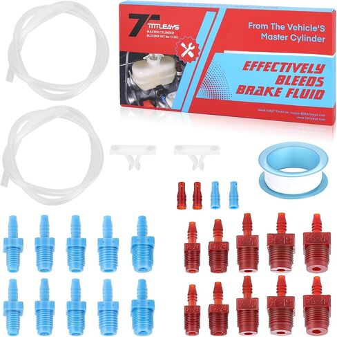 Master Cylinder Bleeder Kit Replacement for 14151, Brake Bleeding Kit, Imperial and Metric Connection Fittings, 22" Hose x2, Clamp x2, with PTFE Tape, Coolant Bleeder Tools Kit (New for 14151) in Saudi Arabia