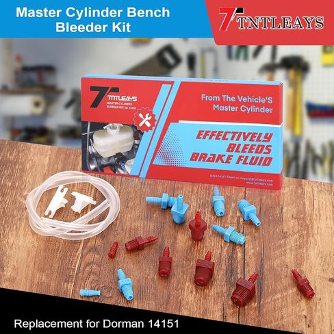 Master Cylinder Bleeder Kit Replacement for 14151, Brake Bleeding Kit, Imperial and Metric Connection Fittings, 22" Hose x2, Clamp x2, with PTFE Tape, Coolant Bleeder Tools Kit (New for 14151) in Saudi Arabia