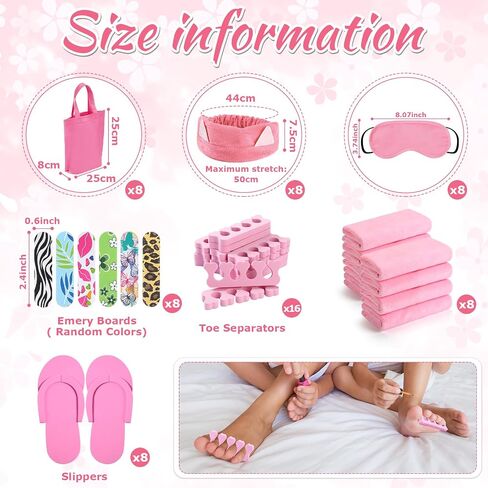 Jeyiour 72 Pcs Foot Spa Set for Girls Include Foot Tub Washbasin Hand Towels Spa Kit Accessories for Spa Party in Saudi Arabia