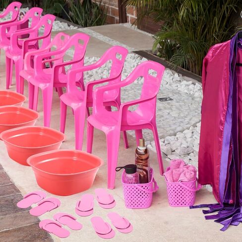 Jeyiour 72 Pcs Foot Spa Set for Girls Include Foot Tub Washbasin Hand Towels Spa Kit Accessories for Spa Party in Saudi Arabia