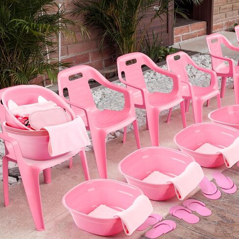 Jeyiour 72 Pcs Foot Spa Set for Girls Include Foot Tub Washbasin Hand Towels Spa Kit Accessories for Spa Party in Saudi Arabia