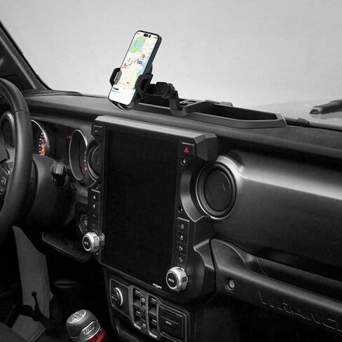 Phone Mount with Storage Tray for Wrangler 2018-2023JL/JLU 2020-2023 JT Dash Multi-Mount Phone Holder Kit for Jeep Wrangler JL/JLU/JT Accessories Interior Accessories in Saudi Arabia
