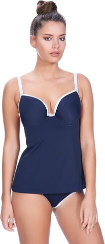 Freya in The Navy Deco Underwire Contour Tankini Top (AS3858) 34F/Marine in Saudi Arabia