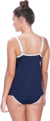 Freya in The Navy Deco Underwire Contour Tankini Top (AS3858) 34F/Marine in Saudi Arabia