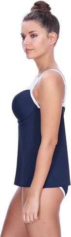 Freya in The Navy Deco Underwire Contour Tankini Top (AS3858) 34F/Marine in Saudi Arabia