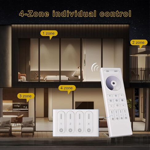 جهاز تحكم عن بعد RF 2.4G 4-Zone RC03RFB يعمل باللمس لوحدة تحكم RGB RGBW RGBCCT يعمل مع WB5 LM052 LM053 C03W C04W C05W C03RF C04RF C05RF إلخ in Saudi Arabia
