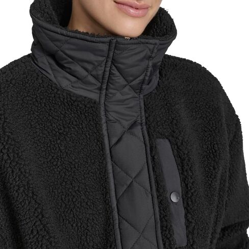 Andrew Marc Women's Mixed Media Tunic Length Faux Sherpa Jacket in Saudi Arabia