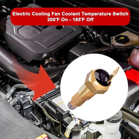 مفتاح مروحة ترموستات NPT 1/8 بوصة، تشغيل 200 درجة فهرنهايت - إيقاف تشغيل 185 درجة فهرنهايت، مستشعر مفاتيح درجة حرارة مروحة تبريد المحرك الكهربائي للسيارات in Kuwait