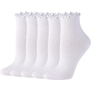 Losa Kute 5/10 Pairs Ruffle Socks Upgraded Super Soft Cotton Socks Gifts for Her Girls