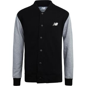 New Balance Boys' Bomber Jacket - Soft Cotton Blend Fleece Varsity Bomber Jacket - Casual Outdoor Jacket for Boys (8-20)