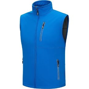 Outdoor Ventures Men's Windproof Softshell Vest Outerwear Lightweight Sleeveless Jacket for Running Golf Hiking Travel