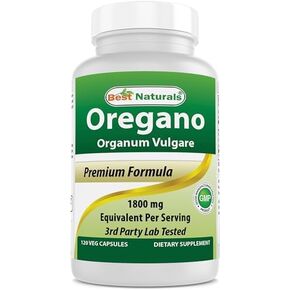 Best Naturlas Oregano Leaf Extract 1800 mg Equivalent Per Serving - 120 Veg Capsules