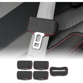 KUNGKIC Car Safety Belt Buckle Covers For 2023 2024 Subaru WRX VB S4 STI 9002 color Italian suede Seat Belt Clips Cover Anti-Scratch Seat Belt Buckle Protector Car Interior Accessories 5 Pcs