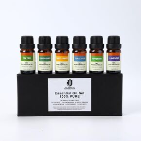 Essential Oils | Aromatic Oils | Diffuser | Aromatic Oil Set | Natural | Pure | Tea Tree | Lemongrass | Lavender | Sweet Orange | Peppermint | Eucalyptus