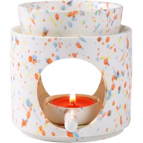 Essential Oil Burner for Scented Oil, Oil Warmer, Tealight Wax Melt Warmer, Candle Diffuser, Tea Light Holder, White