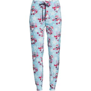 Disney Women's Lilo and Stitch Christmas Lounge Sleep Pants (Large 12-14) Blue