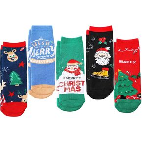 Christmas Socks Kid Sock Ultra Thick Warm Socks Boy and Girl winter Socks Cotton Crew Socks 5 Pairs