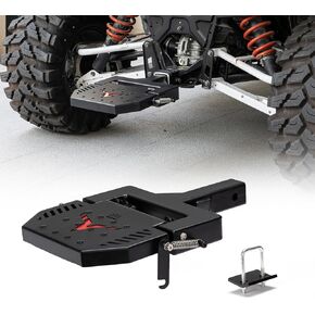 KEMIMOTO UTV Hitch Step with 2" Hitch Receiver Bumper Step Compatible with Polaris Ranger 1000 Defender UFORCE 1000 220 lbs Maximum Load Weight Heavy Duty