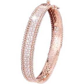 14K Bangle Bracelet with Sparkling Cubic Zirconia – Elegant Single Bangle for Women