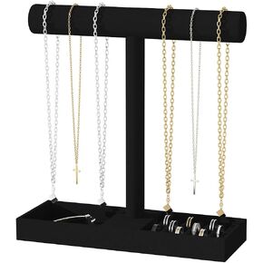 Bracelet and Necklace Holder,Velvet Jewelry Necklace Display Organizer Stand,bracelet Holder for Selling,Bracelet and Necklace Storage Tree (Style 2（Beige）)