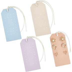OLYCRAFT 7Pcs Portable Leather Earring Holders PeachPuff Pierced Earring Display Cards Leather Stud Holder Earring Organizer Hanging Jewelry Cards for Home Travel Earrings Stud Jewelry Storage Display