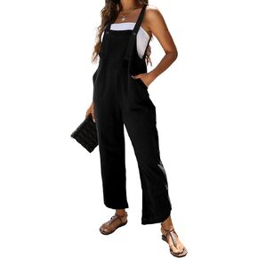Omoone Women Sleeveless Straps Baggy Jumpsuit Overalls Casual Summer Bib Rompers Pockets in Kuwait