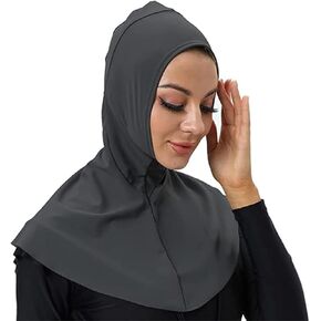 Solid color women's swimming cap adjustable Muslim full-coverage shawl cap full-coverage neck protection hijab