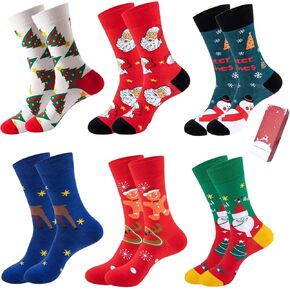 Christmas Socks for Women Funny Colorful Novelty Crew Socks Xmas Socks for Family Women's Christmas Gifts Cotton