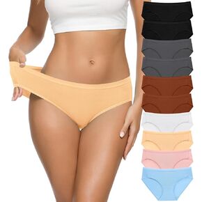CULAYII Women's Cotton Bikini Panties, High-Cut Full Coverage Stretch Cool Underwear for Women
