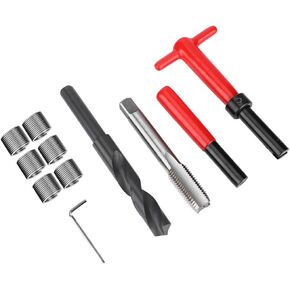 Health Gear M16x2 Stainless Steel Twisted Drill Tap Wrench, 11pcs Thread Repair Kit Threaded Insert Tool for Thread Repairing