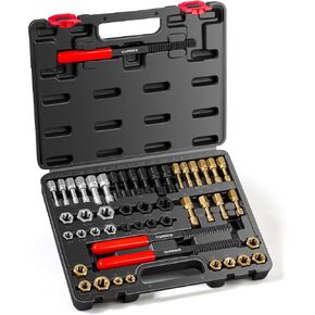49PCS Thread Chaser Set, Thread Repair Thread Chaser Kit Metric SAE Bolt Restorer File Nut Rethreader Automotive Wheel Stud Spark Plug Engine Bolt Holeson Standard Screw Threading UNC UNF