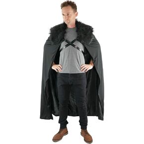 Viking Lord Halloween Costume - Cloak Cape of Fur Adult Men Womens Vikings Sword Brown Cosplay Game, Grey, Large