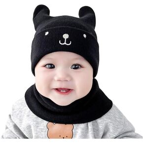 GZMM Baby Winter Hat Scarf Set Neck Warmer,Unisex Infant Toddler Kids Hat Scarf Girl Boy