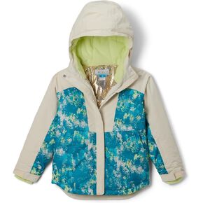Columbia Youth Girls Mighty Mogul III Printed Jacket, Geyser Timberwild/Chalk, Medium