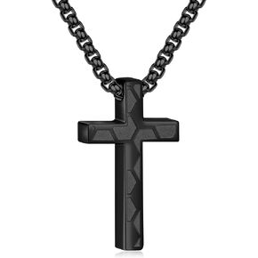 P.BLAKE Soccer Cross Necklace for Boys Men，Stainless Steel Cross Pendant Chain 16/18/20/22/24 Inches Soccer Accessories Religious Sports Jewelry Gifts