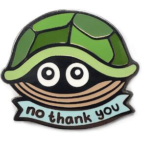 No Thank You Turtle Enamel Lapel Pin
