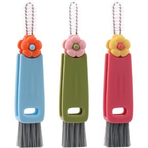 3 in 1 Cup Lid Cleaning Brush, 2024 New Multifunctional Crevice Cleaning Brush, Portable Cup Lid Cleaning Brush Set Home Kitchen Cleaning Tools （Red Blue Green