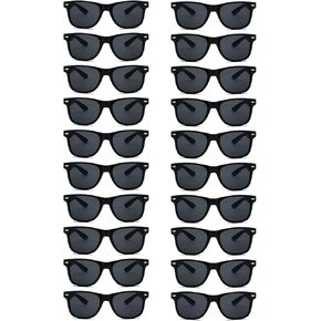 20 Pairs Wholesale Sunglasses for Men Women in Bulk Retro 70s 90s Adult Cheap Glasses for Party Supplies (Black)