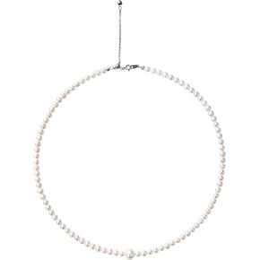 Real Pearl Necklace for Women,4-5 & 8-9mm Pearls with Sterling Silver Clasp,Women's pearl strand necklaces, 15‘’+3‘’ Extender