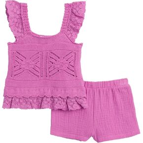 Splendid girls Crochet Sweater Tank Set