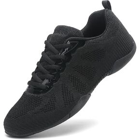 Girls Black Cheerleading Shoes Youth Cheer Shoes Girls Cheerleading Dance Shoes Athletic Training Dance Breathable Cheer Competition Sneakers